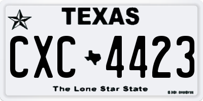 TX license plate CXC4423