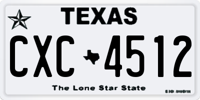TX license plate CXC4512