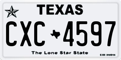 TX license plate CXC4597