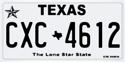 TX license plate CXC4612