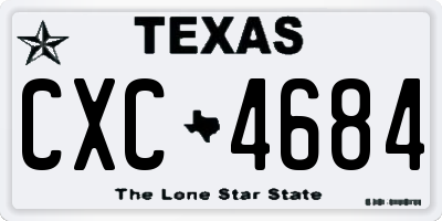TX license plate CXC4684