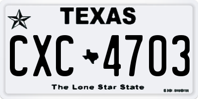 TX license plate CXC4703