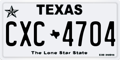 TX license plate CXC4704