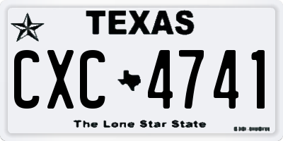 TX license plate CXC4741
