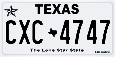TX license plate CXC4747