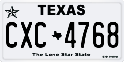 TX license plate CXC4768