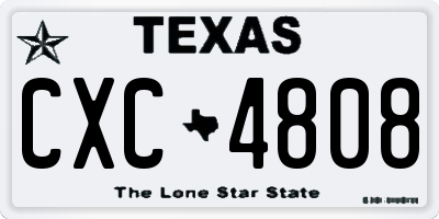 TX license plate CXC4808