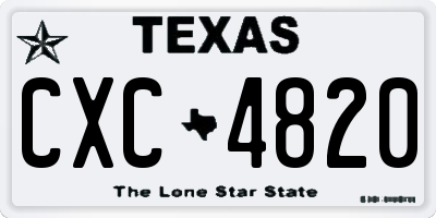 TX license plate CXC4820