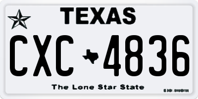 TX license plate CXC4836
