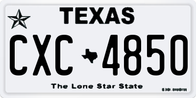 TX license plate CXC4850