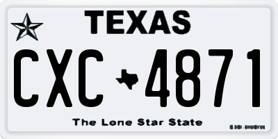 TX license plate CXC4871