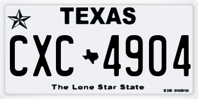 TX license plate CXC4904