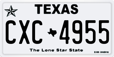 TX license plate CXC4955