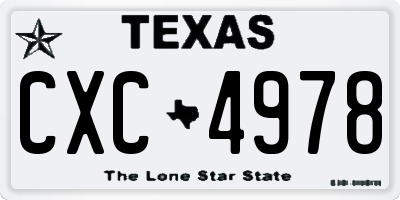 TX license plate CXC4978