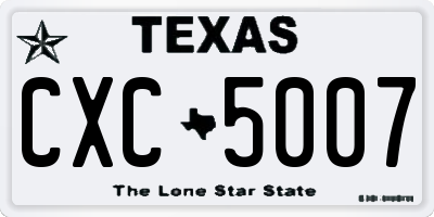 TX license plate CXC5007