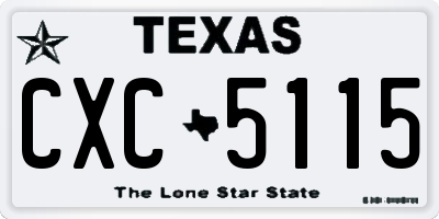 TX license plate CXC5115