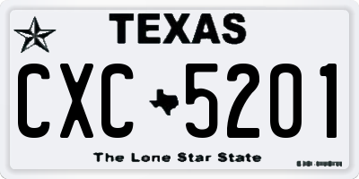 TX license plate CXC5201