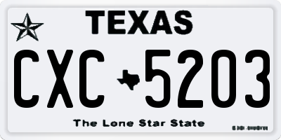 TX license plate CXC5203