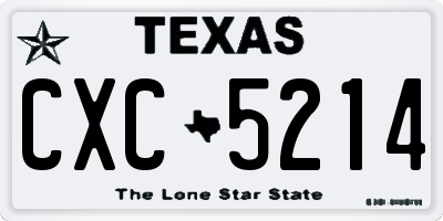 TX license plate CXC5214