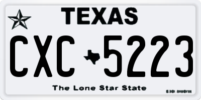 TX license plate CXC5223