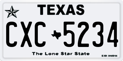 TX license plate CXC5234