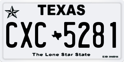 TX license plate CXC5281