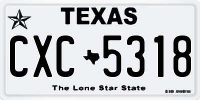 TX license plate CXC5318