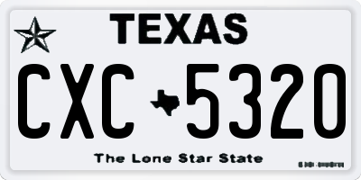 TX license plate CXC5320
