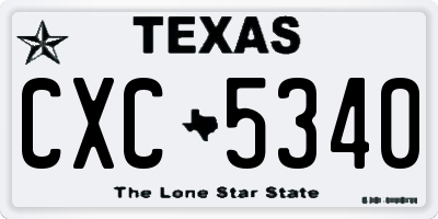 TX license plate CXC5340