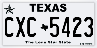 TX license plate CXC5423
