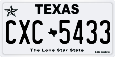 TX license plate CXC5433