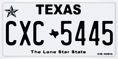 TX license plate CXC5445