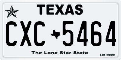 TX license plate CXC5464