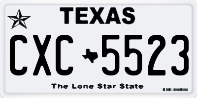 TX license plate CXC5523