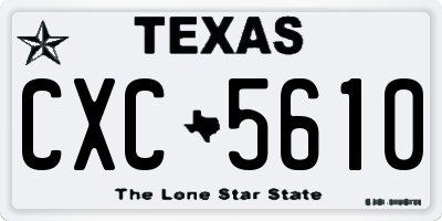 TX license plate CXC5610