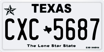 TX license plate CXC5687