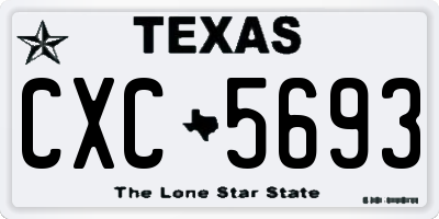 TX license plate CXC5693