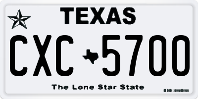 TX license plate CXC5700
