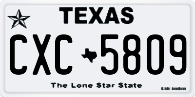 TX license plate CXC5809
