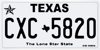 TX license plate CXC5820