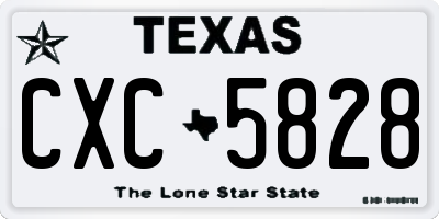 TX license plate CXC5828
