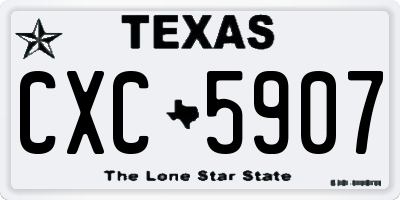TX license plate CXC5907