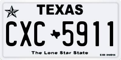 TX license plate CXC5911