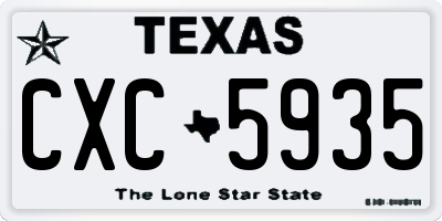TX license plate CXC5935