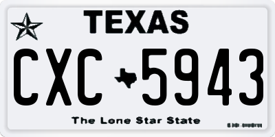 TX license plate CXC5943