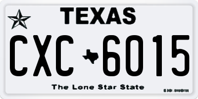 TX license plate CXC6015