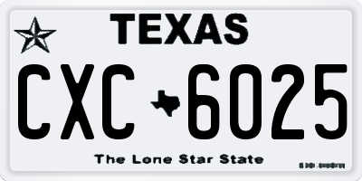 TX license plate CXC6025