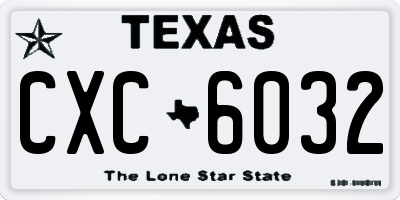 TX license plate CXC6032
