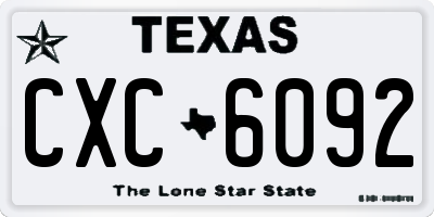 TX license plate CXC6092