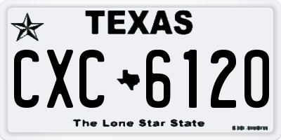 TX license plate CXC6120
